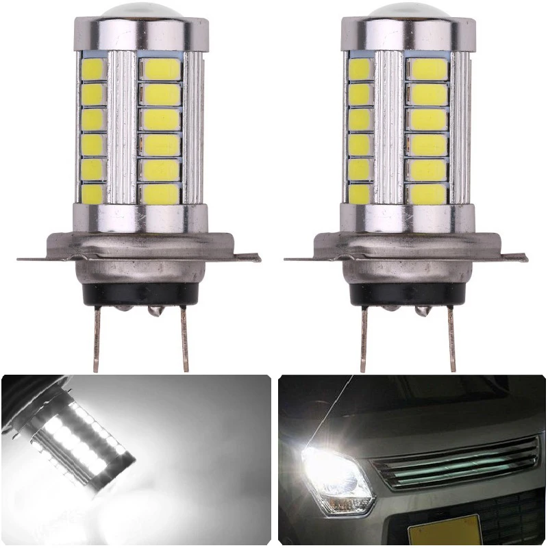 

Car LED Bulbs H4 H7 8W 33x5730 SMD 800lm 6000-6500k White Light LED Bulb for Car Fog Light (DC 12-24V) LED bulb tube