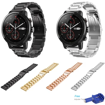 

Fashion Stainless Steel Watch band Strap for Huami Amazfit Strato Sports Watch 2 Smart Watch Replacement Metal Wrist Strap 22mm