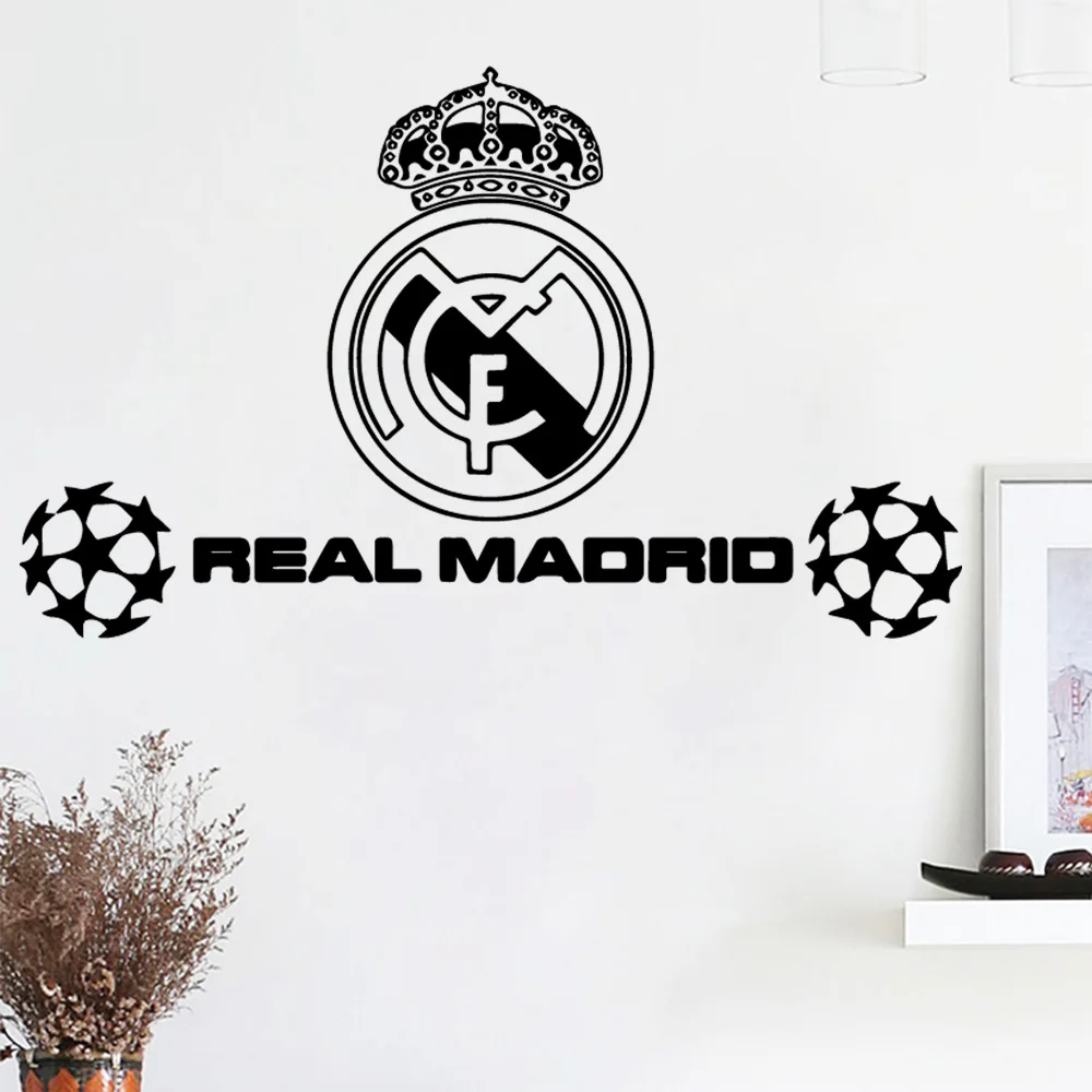 

ART Real Madrio football soccer Wall Stickers Personalized Creative For Kids Rooms Nursery bedroom Decor Wall Decoration