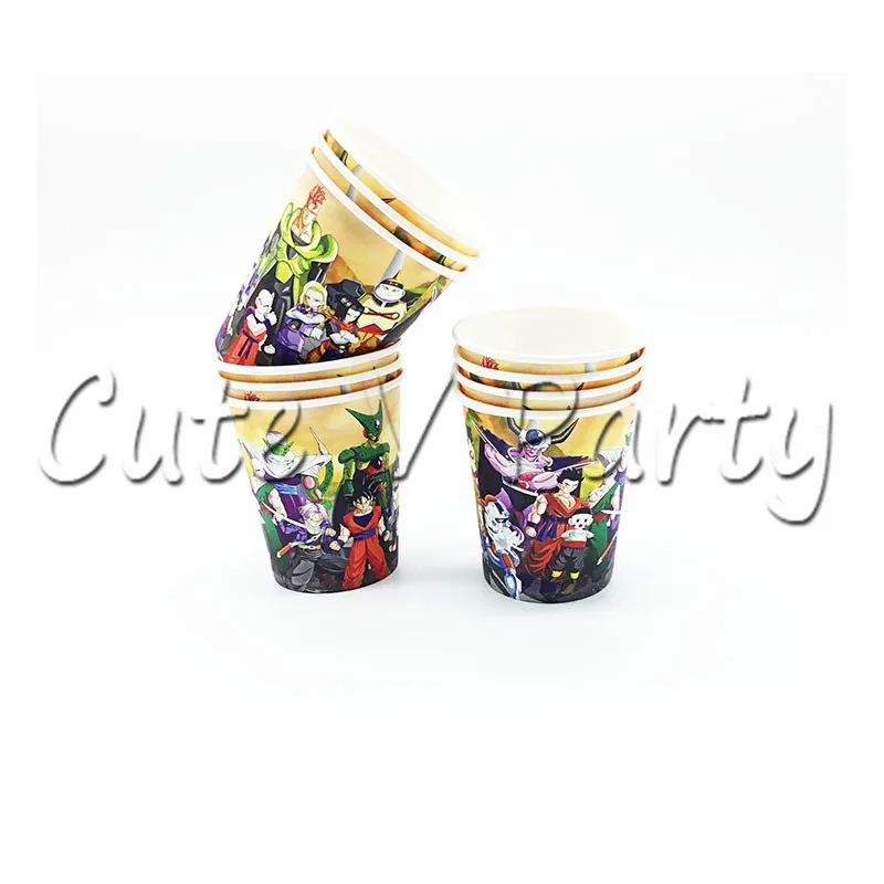 

10pcs/lot Dragon Ball Theme Disposable Cup Tableware Paper Cup Birthday Baby Shower Cup Tableware Decorations
