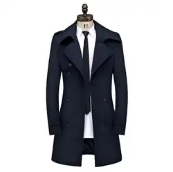 Мужской Тренч, осенне-зимние мужские длинные пальто, деловая Повседневная двубортная куртка, большие размеры 8XL, мужская одежда