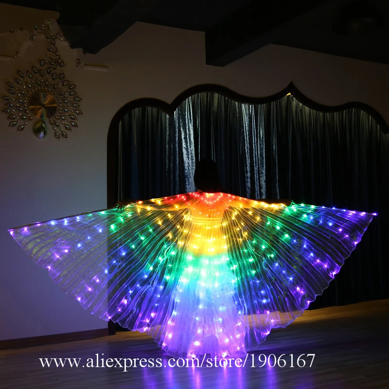 Belly Dance Glowing Wings Cloak Children Fluorescent Butterfly Rainbow Multicolored LED Glowing Wings4