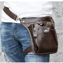 Ретро Мужская Кожаная поясная сумка, многофункциональная спортивная поясная сумка, для улицы, практичная сумка для ног, настоящая воловья кожа, сумки-мессенджеры для мужчин