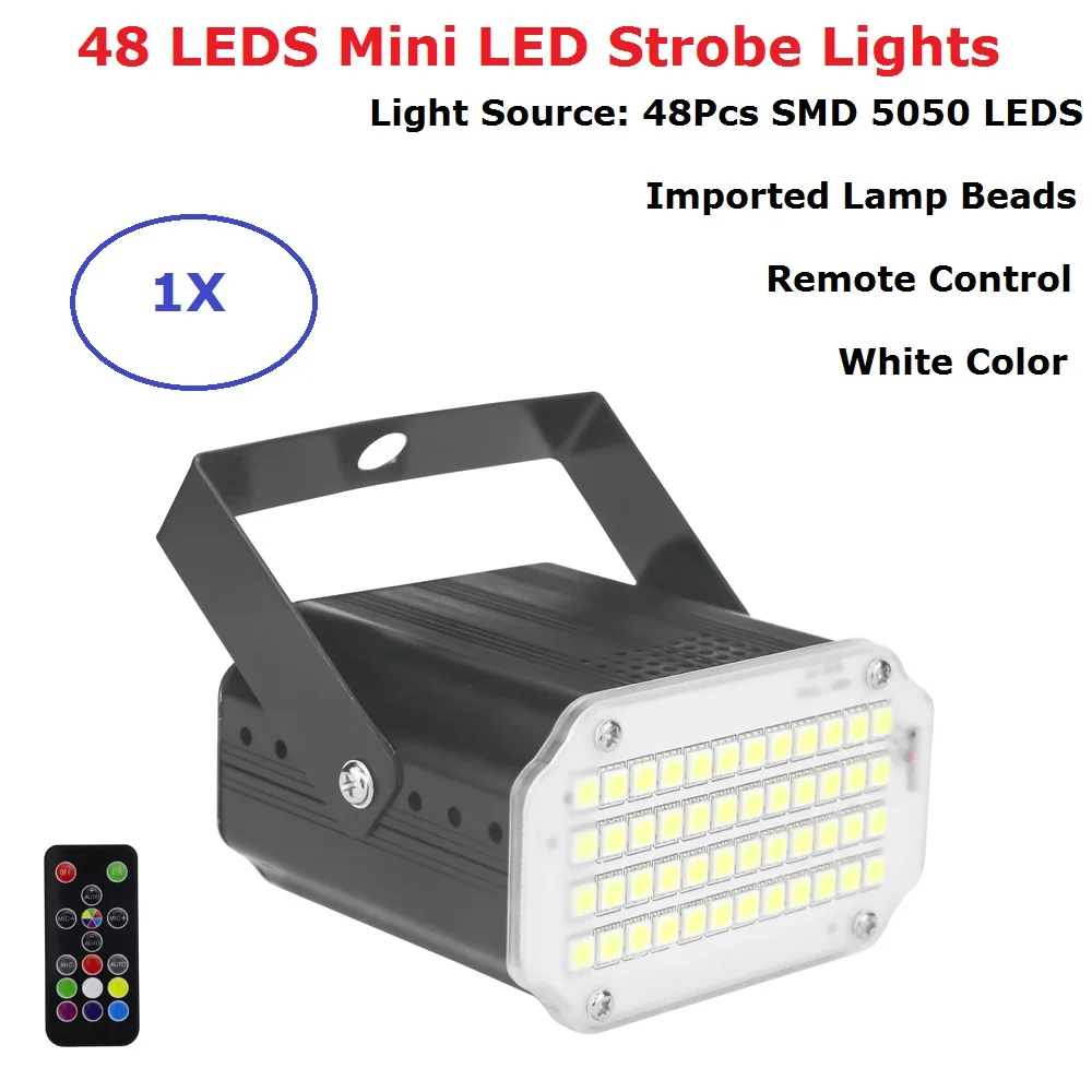 

48 LEDS Mixed Flashing Stage Lights Remote Control Sound Activated Disco Lights For Festival Parties Lights Wedding Strobe Light