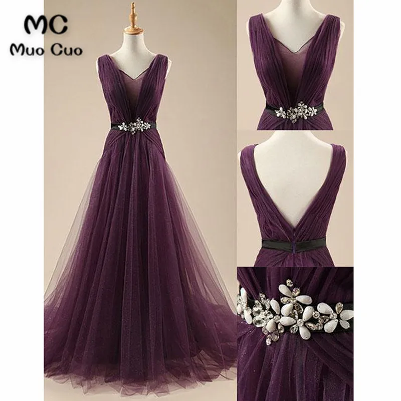 Tulle Purple Elegant Evening Party Dresses, Wedding Formal Gowns, Party Dresses 2018