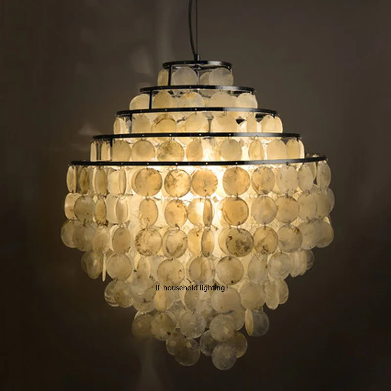 

New Modern white Natural Shell Pendant Light Lamp AC 90-260v LED Lighting Fixture Lights for livingroom bedroom