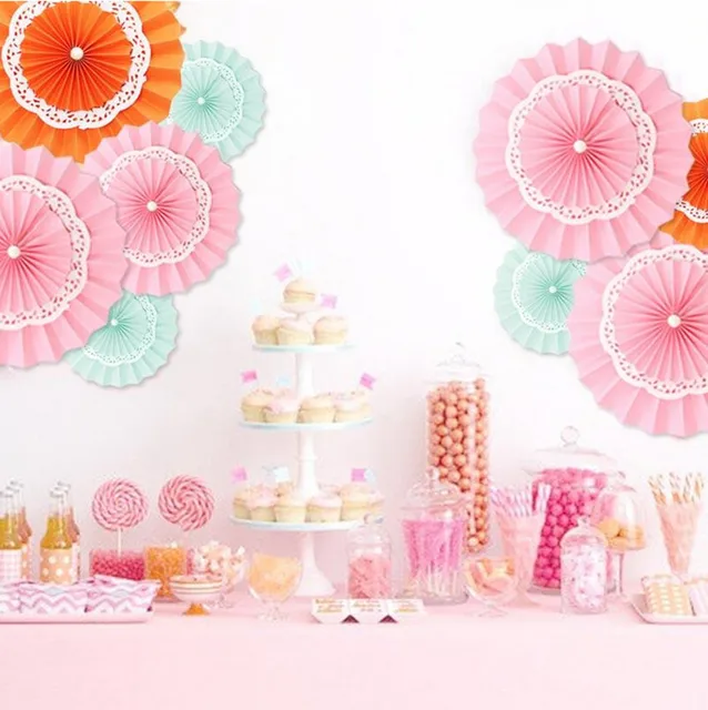 10pc paper flower paper fan wedding party background decoration flower paper background