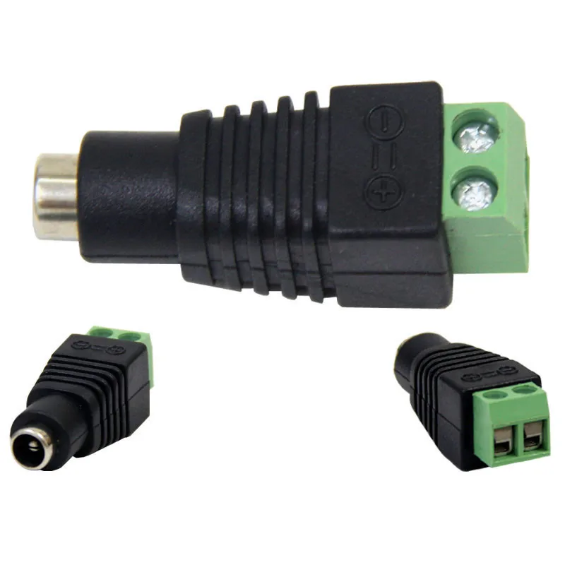 

50 pairs 5.5mm x 2.1mm DC Power Adapter Male to Female Jack Connector Plug Connector For 5050 Single Color LED Strip CCTV Camera