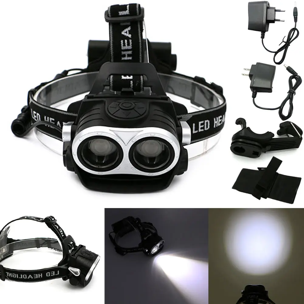 

New 3 Modes Flashlight Torch Light LED Headlamp Headlamps Caming Hunting Head Lamp+Charger+Clip --M25