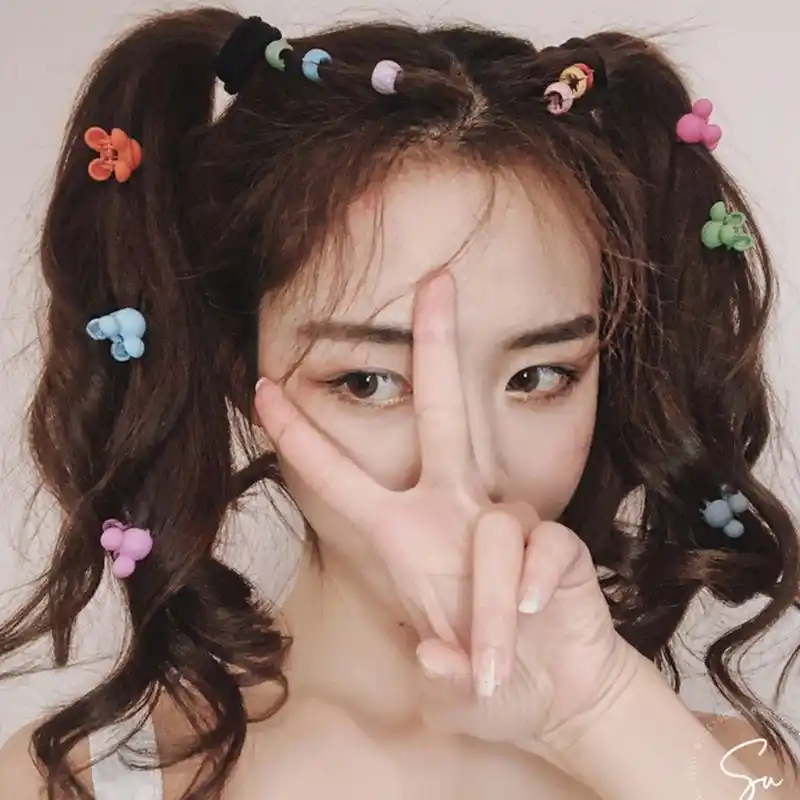 Javrick 韓国ミニサイド前髪爪混合カラフルなプラスチック製の楕円形 Javrick 韓国ミニサイド前髪爪混合カラフルなプラスチック製の楕円形