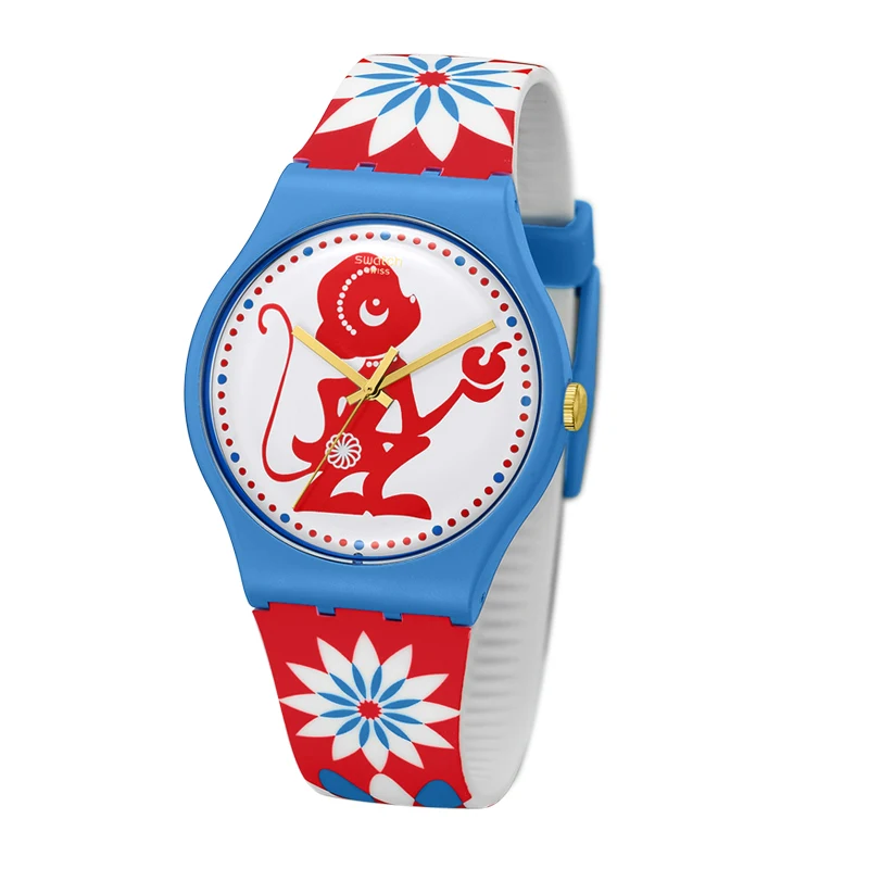 Часы Swatch Знак зодиака Обезьяна мужские и женские часы SUOZ203|Кварцевые часы| |
