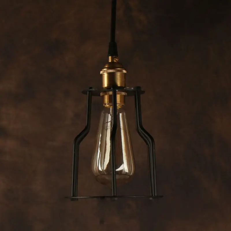 Vintage Pendant Light Industrial Edison Lamp American Style Copper Base With Cage RH Loft Coffee Bar Restaurant Lights vintage pendant lights industrial edison lamp american style clear glass bell shade fixture rh loft coffee bar restaurant lights