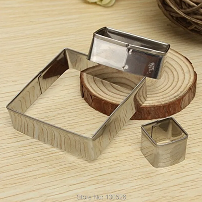 3Pcs Hot New Square shape stainless steel cutter mousse cake ring mold bakery supplies Bakeware Cooking tool Kitchen Accessories