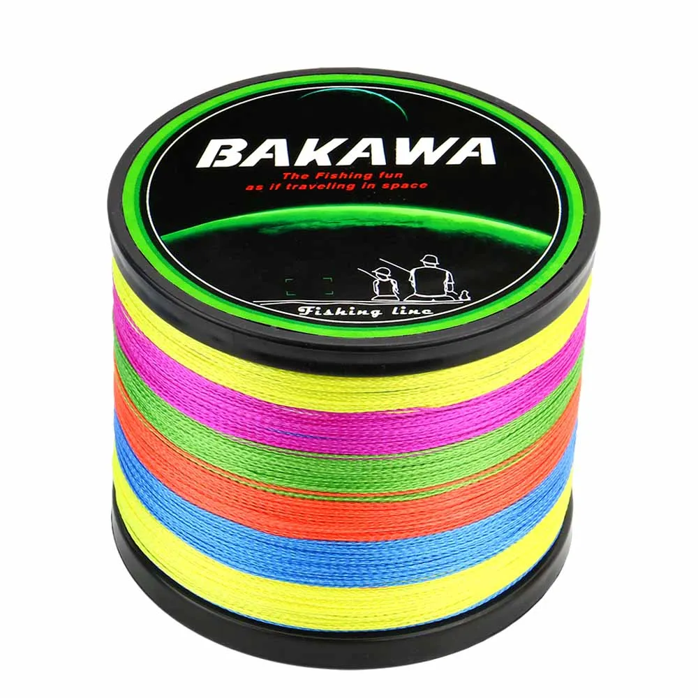 BAKAWA 1000 м PE плетеная леска 4 нити 10-85LB Multifilament леска - Цвет: 4 Stand 1000M COLOR