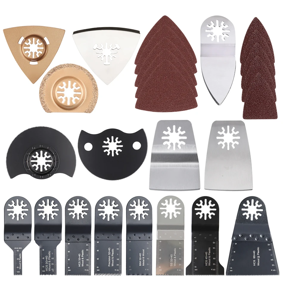 

66pcs/Set standard Oscillating Tool + sand sanding papers For Renovator Power Tools For Fein multimaster high quality tool parts
