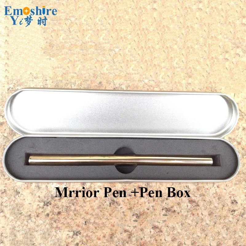 Emoshire Hand polished brass pen brass signature pen bamboo six hexagonal pen variety of optional iron box loaded large favorably (8)