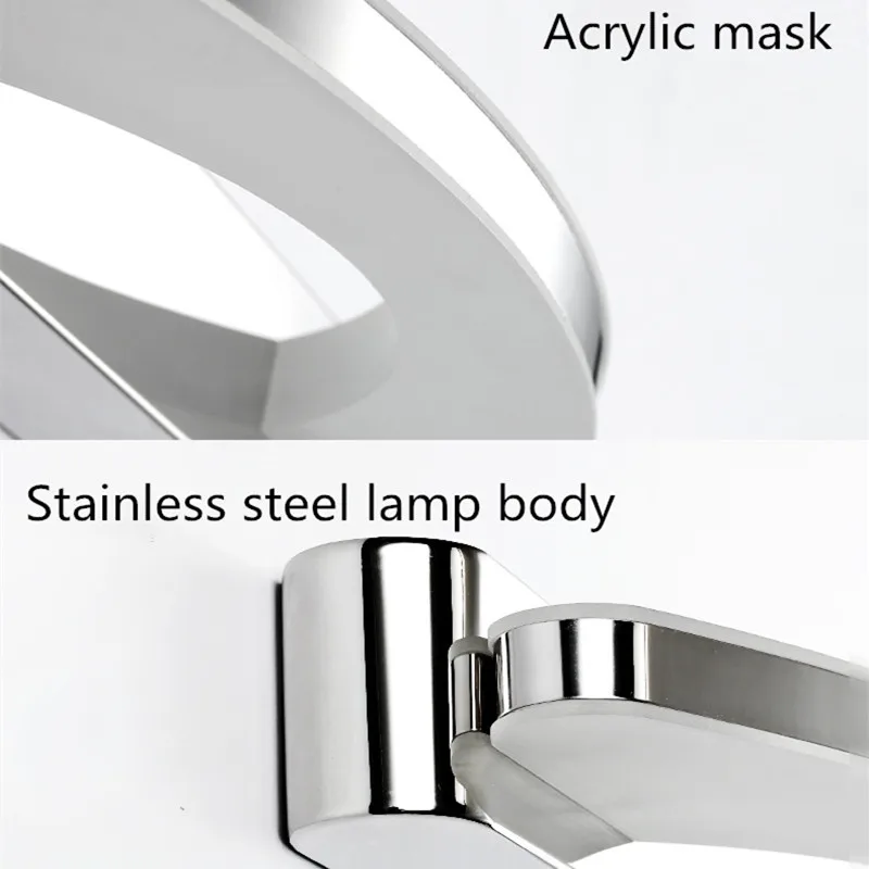 Современный светодиодный настенный светильник Wandlamp 39-100 см, 8 Вт-19 Вт, бра из нержавеющей стали, настенный светильник для ванной комнаты, зеркало, передний светильник, лампа для ванной комнаты