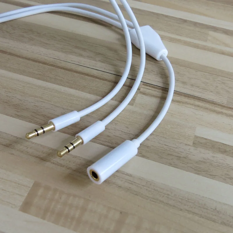 3.5mm Stereo Audio Female to 2x Male Headset Mic Y Splitter Adapter Cable 60cm