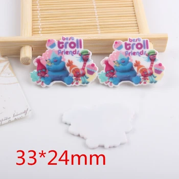 

30pcs Flatback Resin cartoon trolls Character Planar Resin DIY Craft Accessories B-81