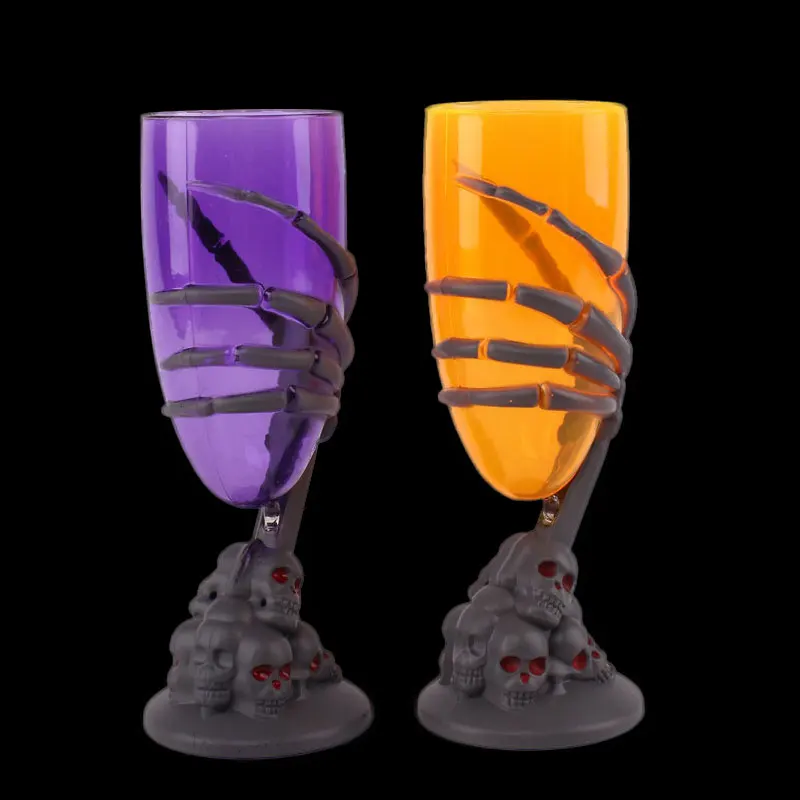 

Halloween Luminous LED Cup Goblet SKull Claw Skeleton Night Light KTV Party Prop For bar party scary Light cup Drop shipping