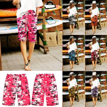 

Womens Loose Camo Pants Trousers Beach Drawstring Waist Pants Plus Size