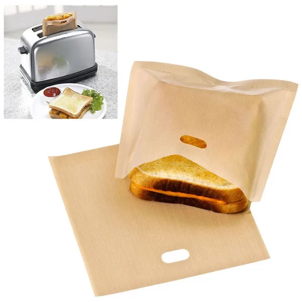 5 pcs/set Non Stick Sandwich Bags Bread Bag Reusable Toaster Bag Coated