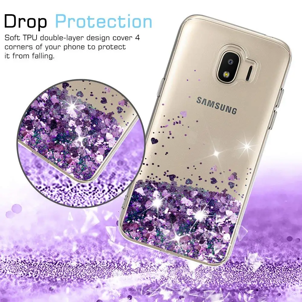 

J2 Pro 2018 Glitter Case Shiny Bling Moving Liquid Quicksand Coque For Samsuang Galaxy J2 Pro 2018 J250 Clear TPU Slicone Cover