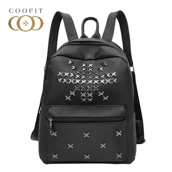 

Coofit Rivet Design Backpack For Women Girls Fashion for Student Backpack School Bag Schoolbag For College Students Youth