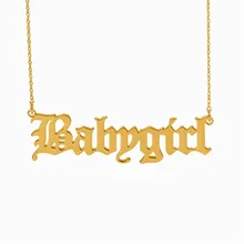 Модное милое Золотое английское ожерелье для маленькой девочки из нержавеющей стали, подвески с монограммой для маленькой девочки, прекрасный подарок для мамы