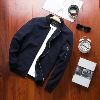 

Spring Autumn Jacket Mens Casual Coats Bomber Jacket Slim Cotton Male Outwear Men's Windbreaker Chaqueta hombre Plus Size M-6XL