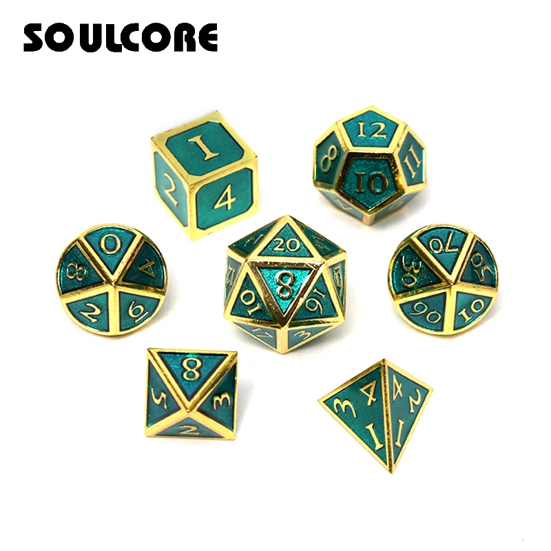 rpg metal dice sets dnd polyhedral solid dungeons and dragons d&ampd digital green dices table games Zinc alloy pattern d20 12 8 4 | Спорт и