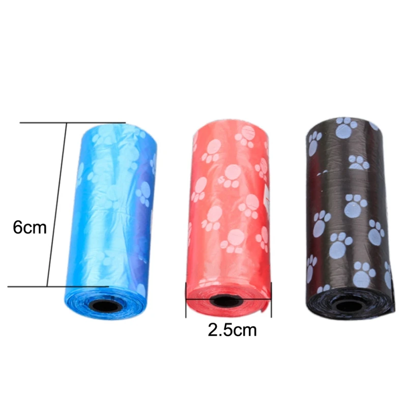 5Roll Degradable Pet Dog Waste Poop Bag With Printing Doggy Bag Pet Waste Clean Poop Bags 4 colors dog poop bags