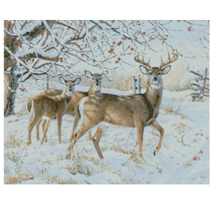 

Meian 5d diy deer Snow scene gift diamond Embroidery diamant Mosaic diamond painting cross stith full Patterns Rhinestones 1074