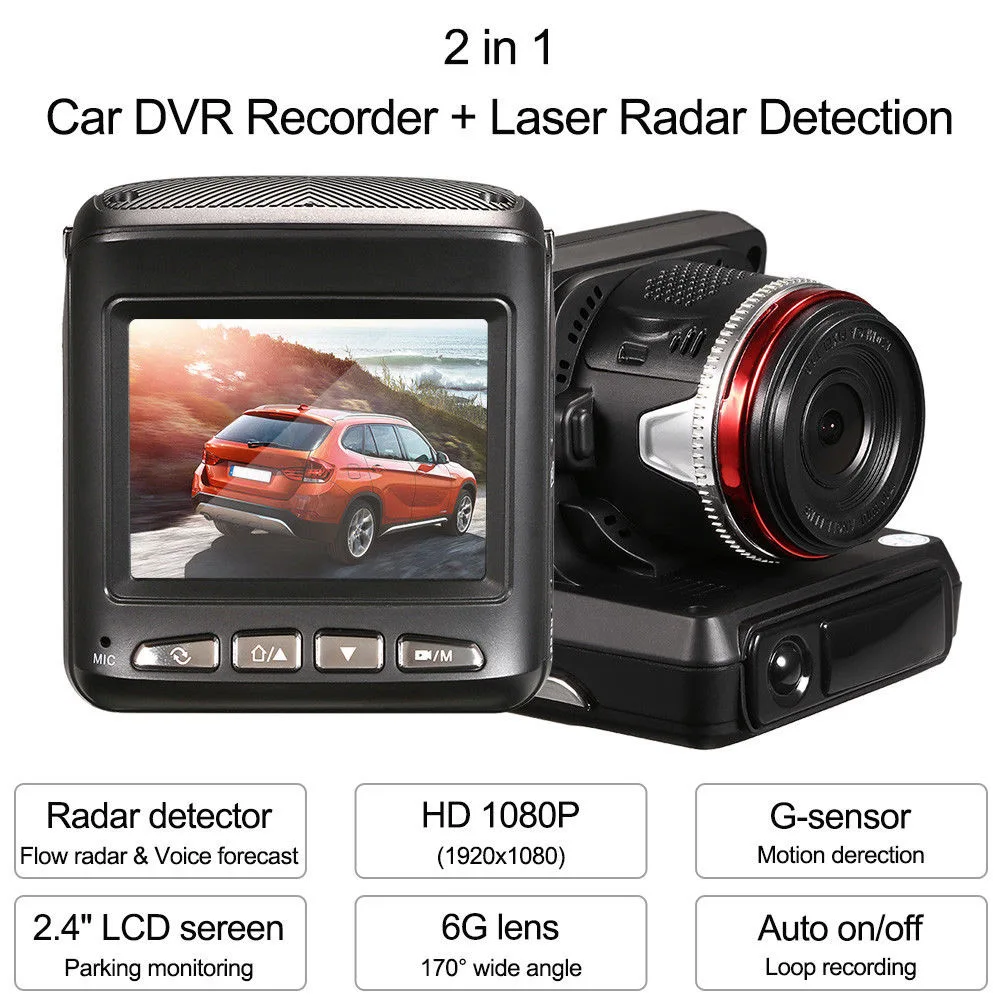 2в1 тахограф HD 1080P камера рекордер ночного видения видеорегистратор Автомобильный видеорегистратор Радар лазерный детектор регистратор движения мониторинг парковки