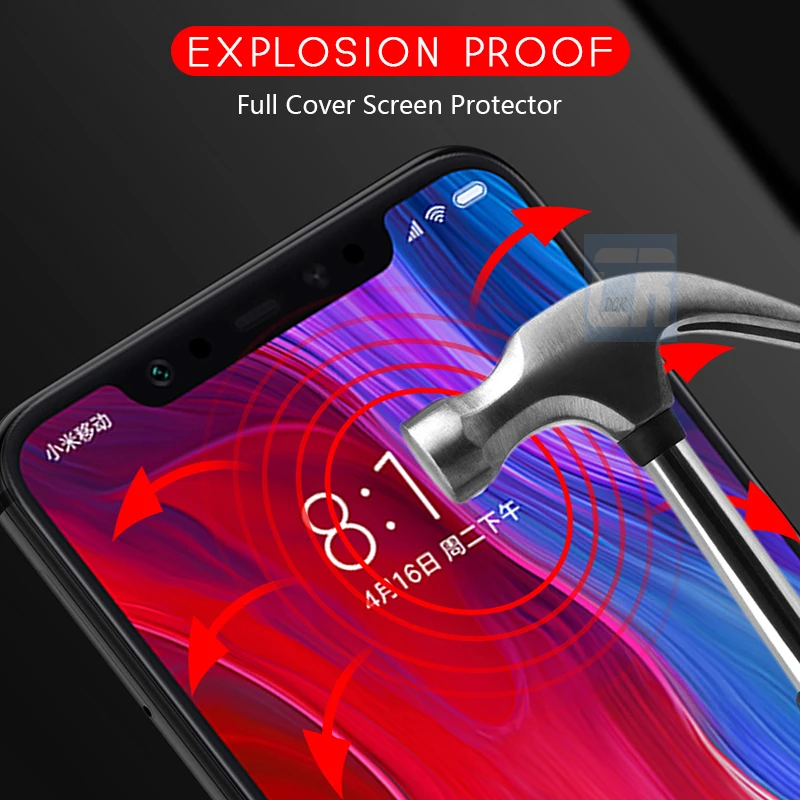 Закаленное стекло на весь экран для Xiaomi Redmi 6A 6 Pro S2 Pocophone F1 протектор экрана Mi 8 SE A2
