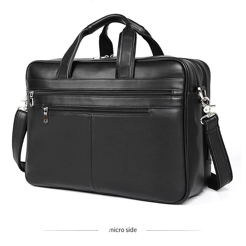 Мужской деловой портфель из мягкой натуральной кожи, мужская сумка для ноутбука, большая многофункциональная сумка через плечо из воловьей кожи, мужская сумка-тоут