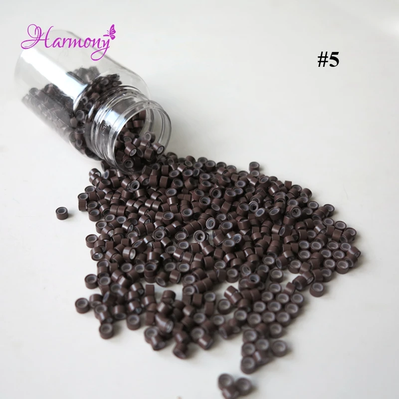#5 Medium brown  Aluminum silione micro ring (18)_