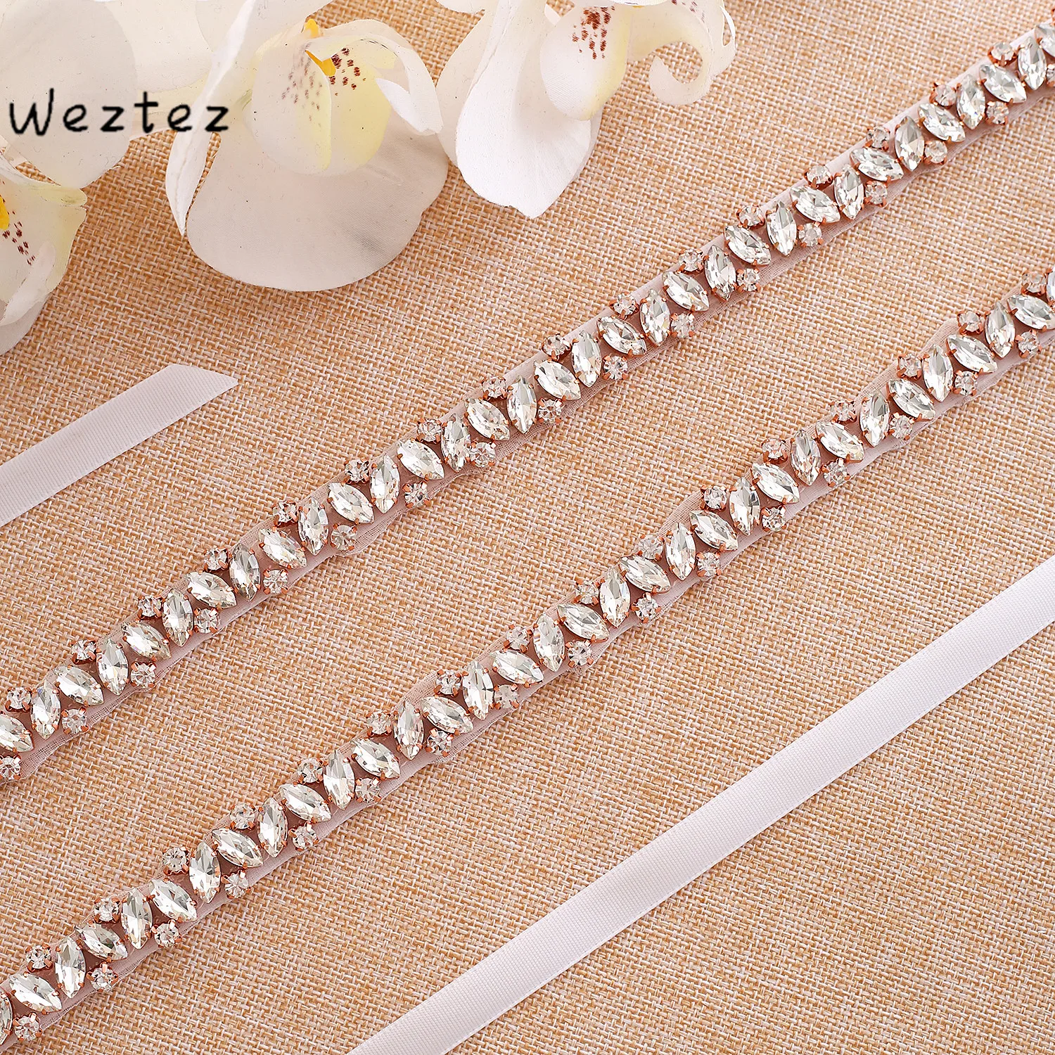 

Rose Gold Diamond Bridal sash Wedding belt crystal Rhinestones Bridal Belt For Wedding Gown SD135RG