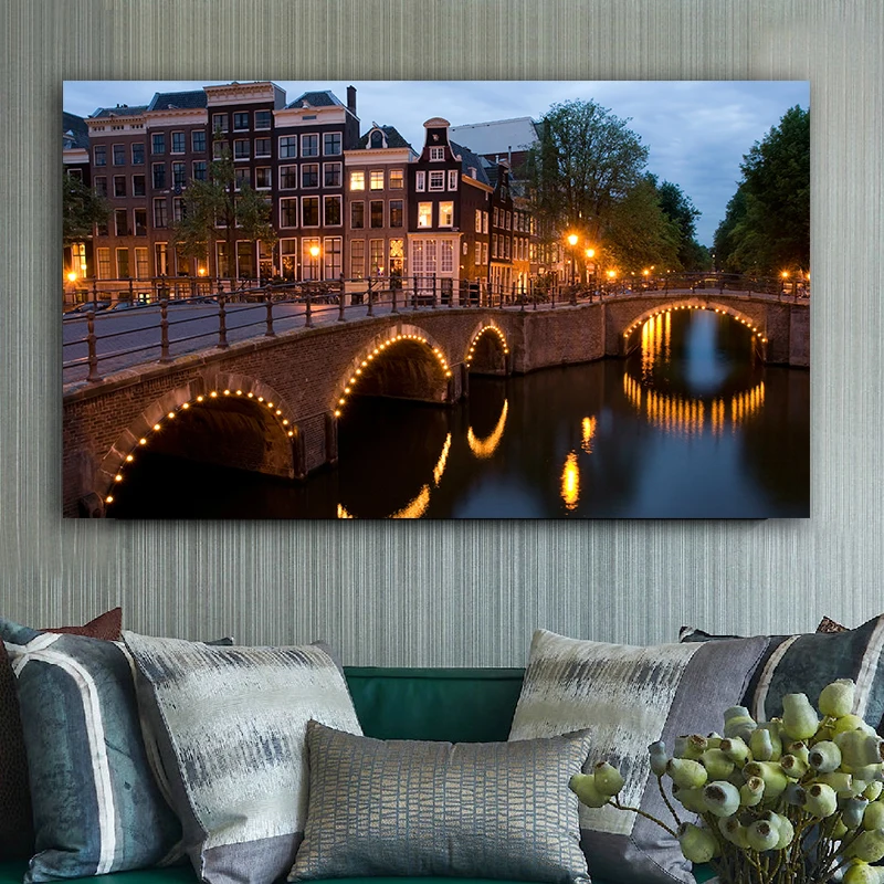 

DIY colorings pictures by numbers with Bridge house picture drawing Relief painting by numbers framed Home