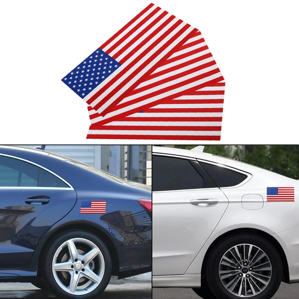 3PC 0.6mm Thick 7.5x4'' Removable Signs USA American Flag Auto Body Decal Outdoor Car