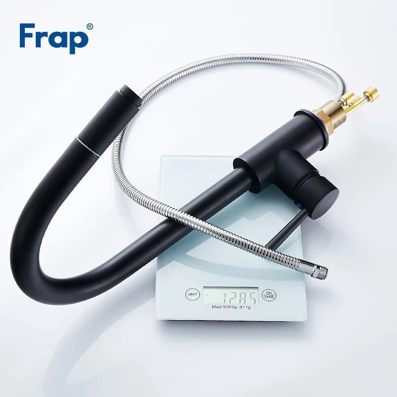 Кухонный Смеситель Frap Y40070/70 1 выдвижной кран с распылителем черного и