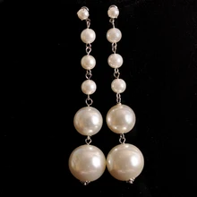 Горячая новинка модные Великолепные женские ювелирные изделия девушки день рождения кисточки белый жемчуг удлинение серьги