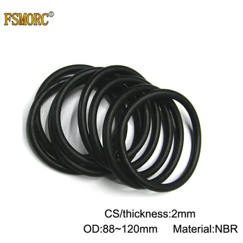 

50pcs OD 90 92 95 97 100 102 105 108 110 112 115 120mm x 2mm Thickness CS NBR o ring seal Rubber Ring Gasket Mechanical