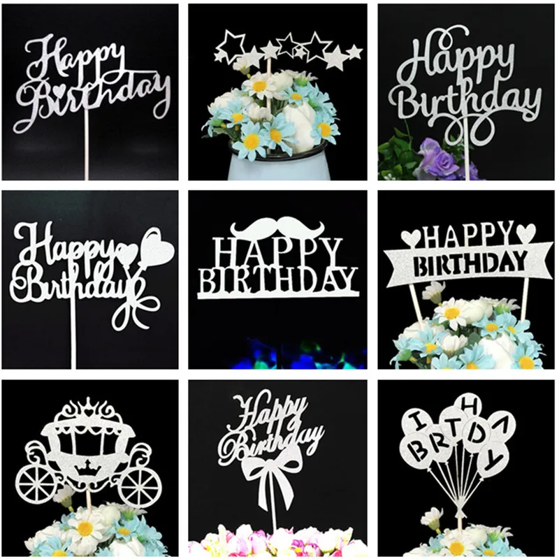 Топперы для кексов, украшения для дня рождения, топперы для торта, торты для дня рождения, украшения для детского душа, вечерние Топпер для торта «С Днем Рождения»