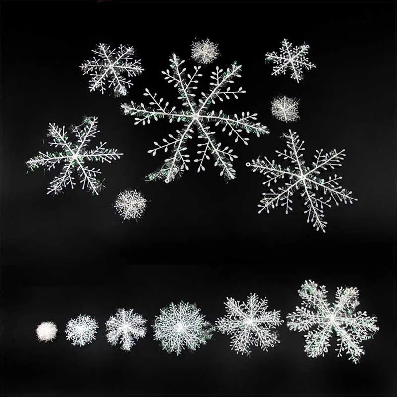 Mrosaa 30pcs 11cm Christmas Snowflake Christmas Tree Decoration Fake Snowflakes Hanging Pendant Frozen Party Supplies 2018