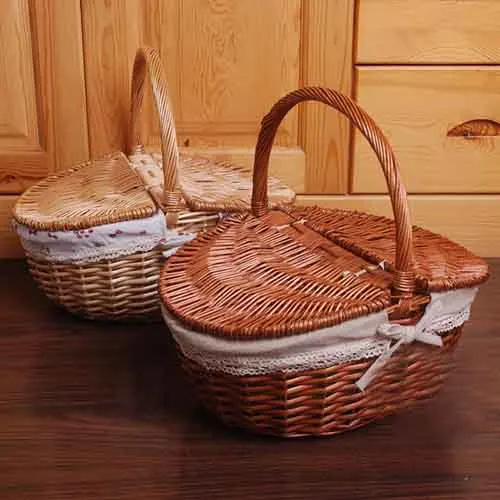 Large woven bread basket Wicker Fruit Storage hamper
