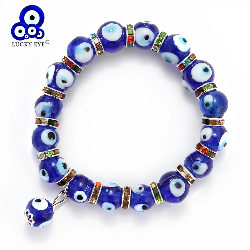 Браслет из бисера "Счастливый глаз", стеклянный сглаза, голубой браслет с подставкой, браслет для женщин и мужчин, турецкие ювелирные изделия, подарки EY6082