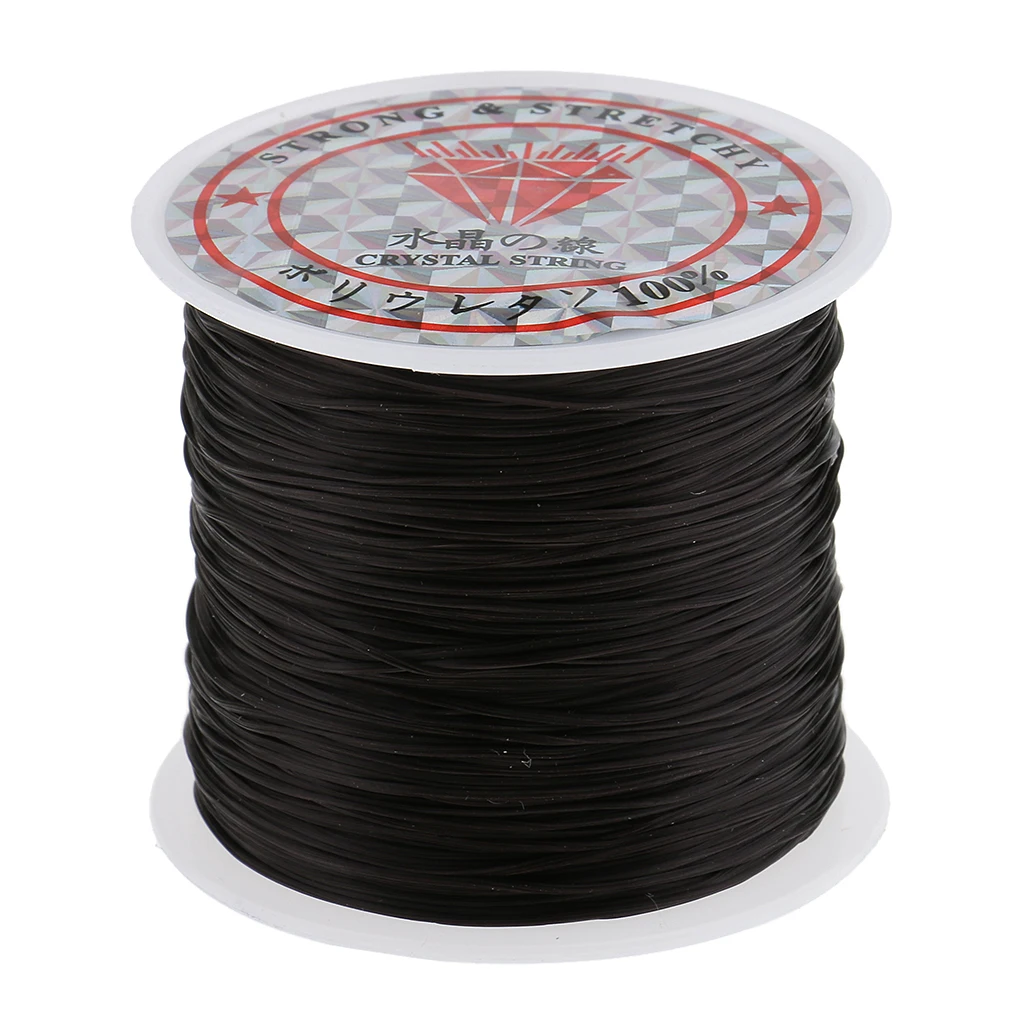 60M Wig Hair Net Sewing Weft Hair Extension Weaving Stretch Thread Black Stretch Yarn Streth Crystal String Cord