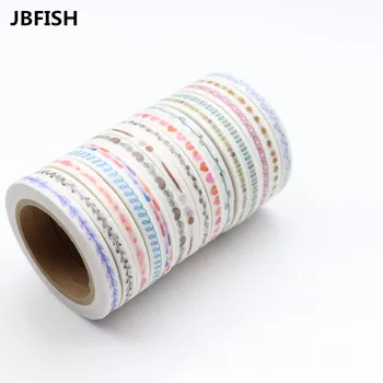 

JBFISH 5mm*7m Stars Diamond Fish Succulent Paper Masking Tapes Slim Washi Tape 4200