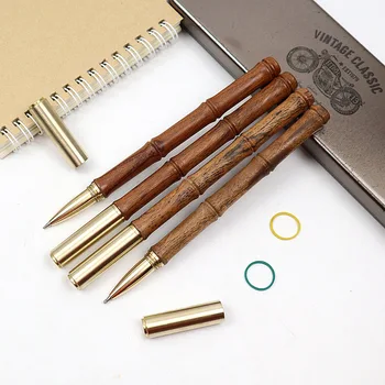 

Luxury Writing Gifts Wooden+Metal Ballpoint Pen 0.5MM Blue & Black ink For Office School Stationery Supplies Writing Ball pen